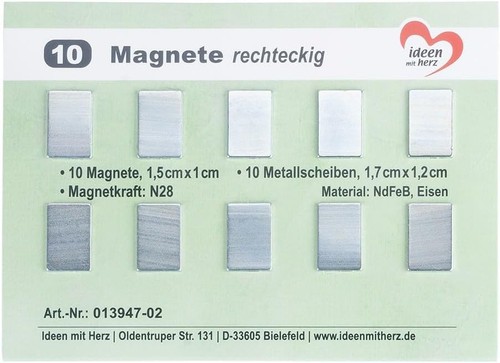 Mini magnete rechteckig 10 - magnete,