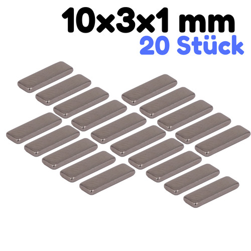 Neodym magnet quader 10x3x1mm - quader,